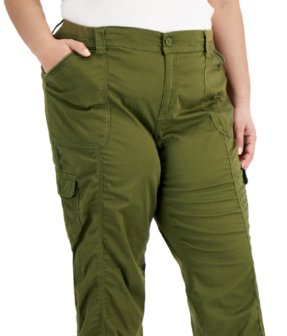 Calça Capri Feminina Estilo &amp; Co com Barra Bungee Verde Tamanho Pequeno