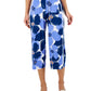 Calça Lounge Feminina com Estampa Floral JM Collection Azul Tamanho X-G