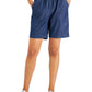 Shorts feminino Karen Scott Gemma de algodão azul, tamanho pequeno, extragrande