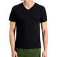 Camiseta masculina ID Ideology Birdseye Mesh com decote em V, preta, tamanho XXL