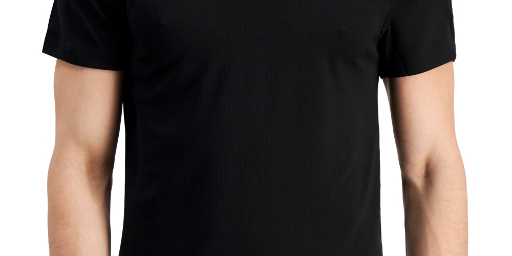 Camiseta masculina ID Ideology Birdseye Mesh com decote em V, preta, tamanho XXL