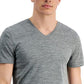 Camiseta masculina ID Ideology Birdseye Mesh com decote em V, cinza, tamanho pequeno