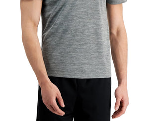 Camiseta masculina ID Ideology Birdseye Mesh com decote em V, cinza, tamanho pequeno