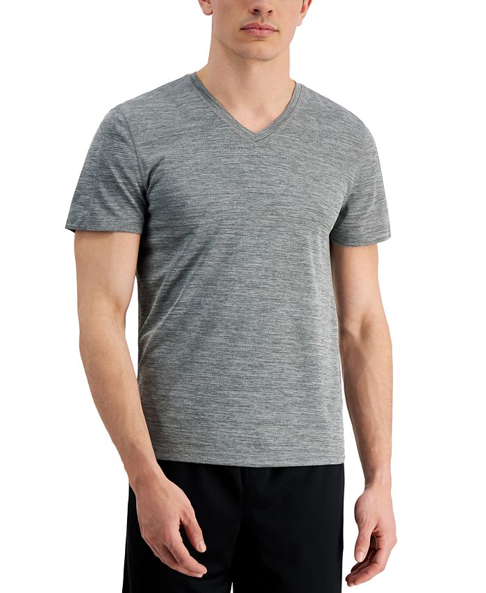 Camiseta masculina ID Ideology Birdseye Mesh com decote em V, cinza, tamanho XX-G