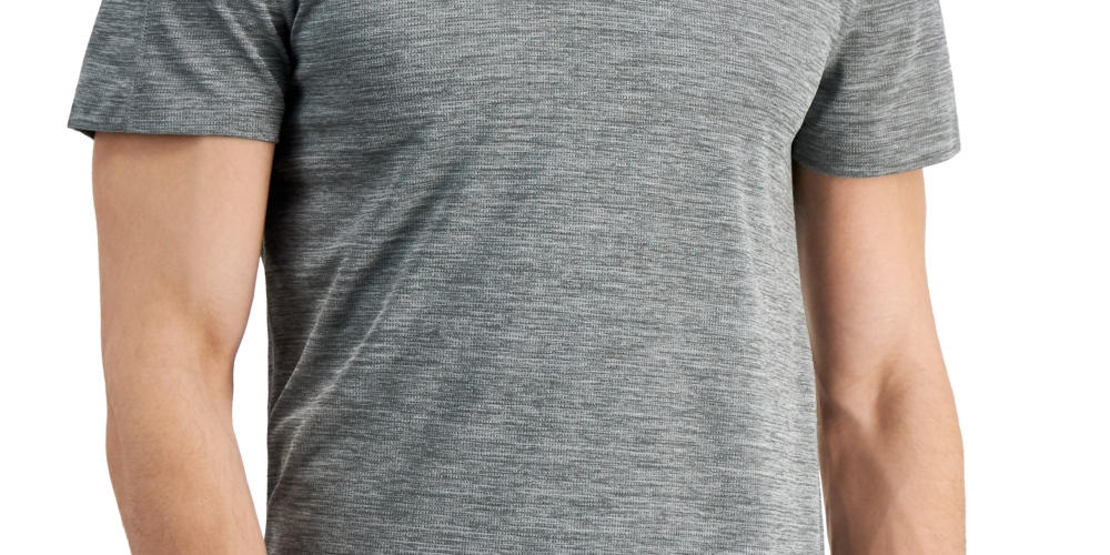 Camiseta masculina ID Ideology Birdseye Mesh com decote em V, cinza, tamanho XX-G