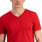 Camiseta masculina ID Ideology Birdseye Mesh com decote em V, vermelha, tamanho médio