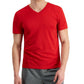 Camiseta masculina ID Ideology Birdseye Mesh com decote em V, vermelha, tamanho médio