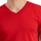 Camiseta masculina ID Ideology Birdseye Mesh com decote em V, vermelha, tamanho grande