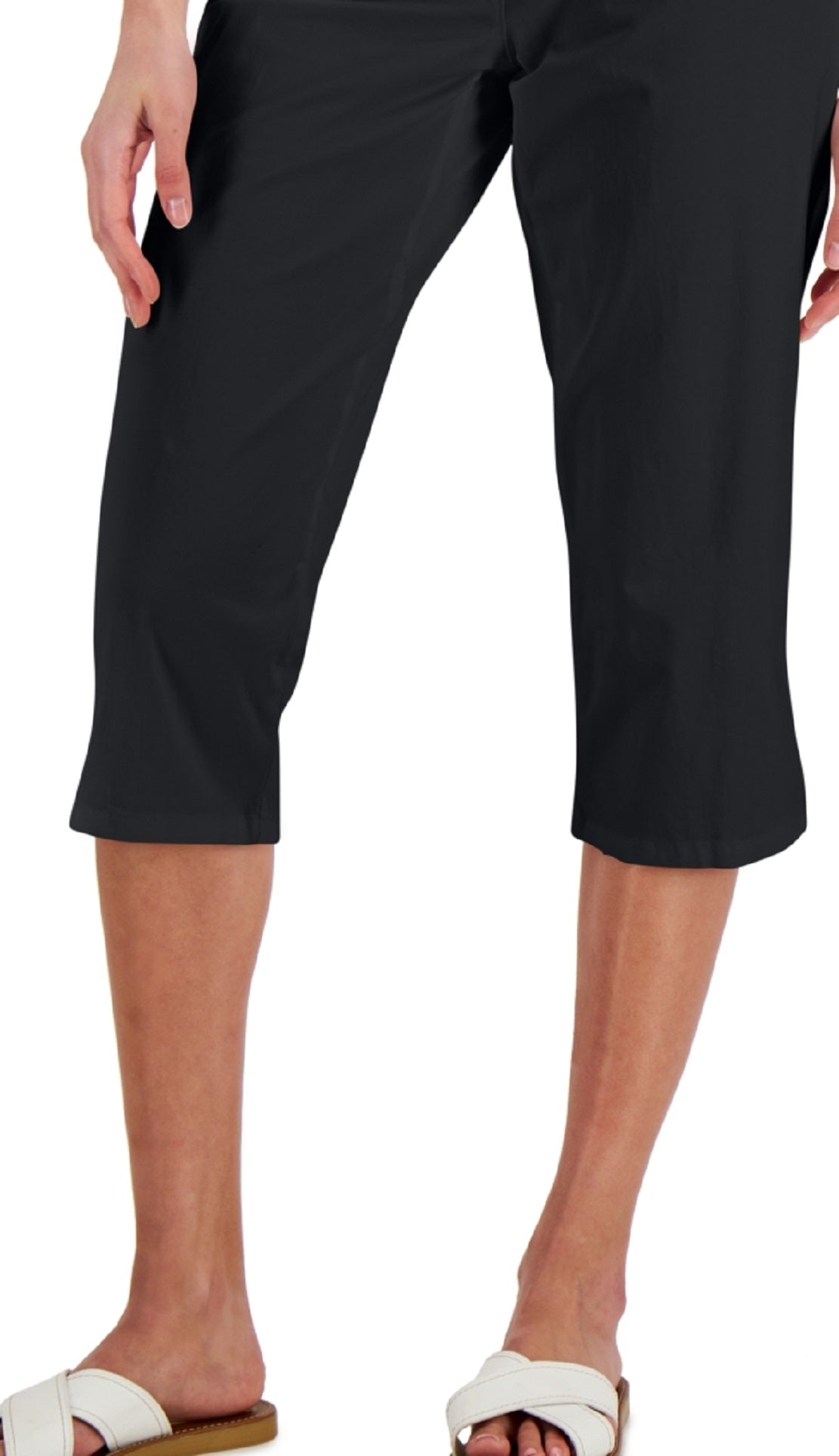 Calça Capri Karen Scott Feminina Comfort Waist Preta Tamanho 8 Petite