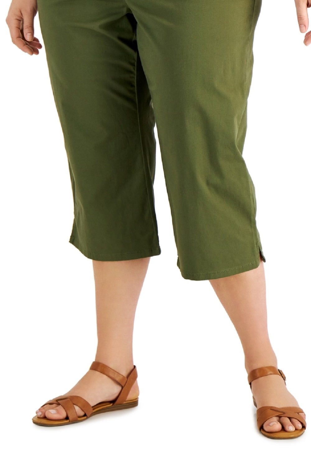 Calça Capri Karen Scott Comfort Waist Feminina Verde Tamanho 18W