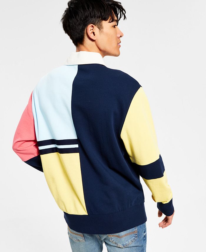 Moletom masculino de rugby Sun + Stone, tamanho grande