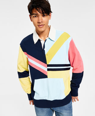 Moletom masculino de rugby Sun + Stone, tamanho grande