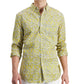 Camisa Masculina Estampada Floral Club Room Amarela Tamanho Médio