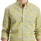 Camisa Masculina Estampada Floral Club Room Amarela Tamanho Médio
