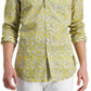 Camisa Masculina Estampada Floral Club Room Amarela Tamanho Médio