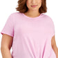 Camiseta feminina ID Ideology com amarração frontal, rosa, tamanho 3X