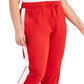 Calça de corrida listrada feminina ID Ideology vermelha tamanho 1X