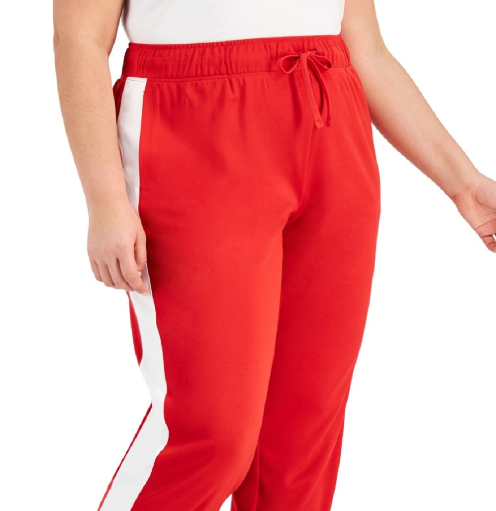Calça de corrida listrada feminina ID Ideology vermelha tamanho 3X