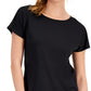 Camiseta feminina leve e tecnológica ID Ideology, preta, tamanho pequeno