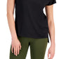 Camiseta feminina leve e tecnológica ID Ideology, preta, tamanho pequeno