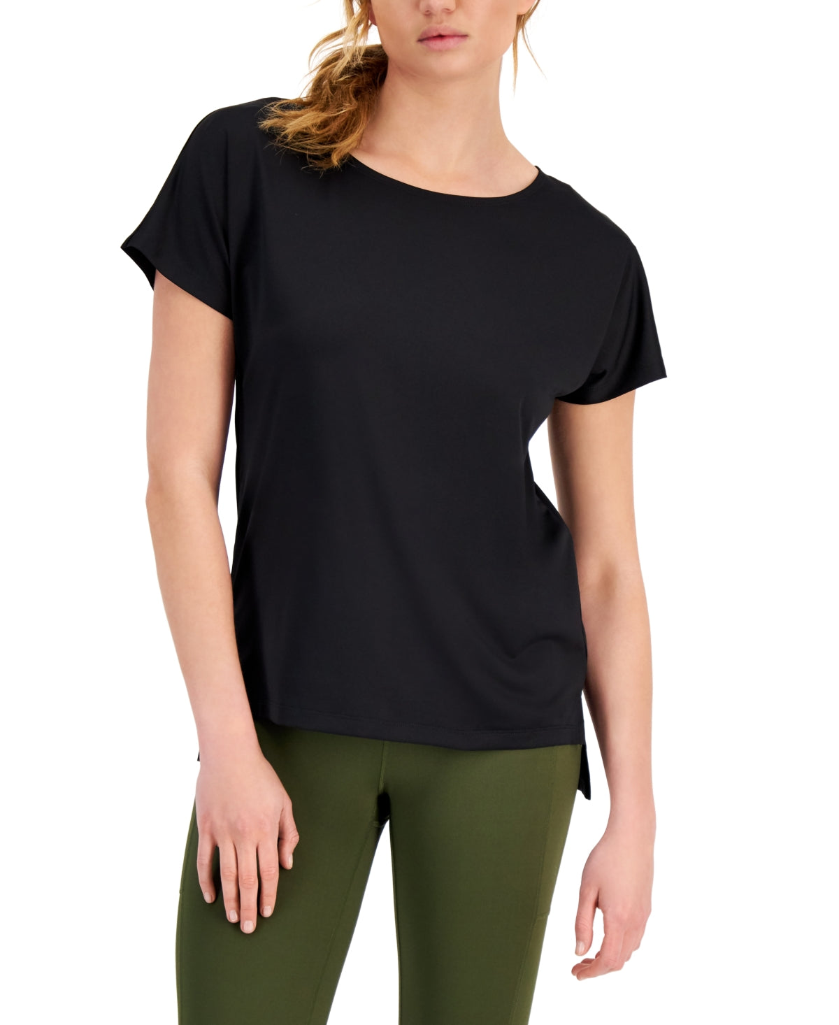 Camiseta feminina leve e tecnológica ID Ideology, preta, tamanho pequeno