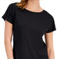 Camiseta feminina leve e tecnológica ID Ideology, preta, tamanho grande