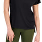 Camiseta feminina leve e tecnológica ID Ideology, preta, tamanho grande