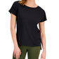 Camiseta feminina leve e tecnológica ID Ideology, preta, tamanho grande