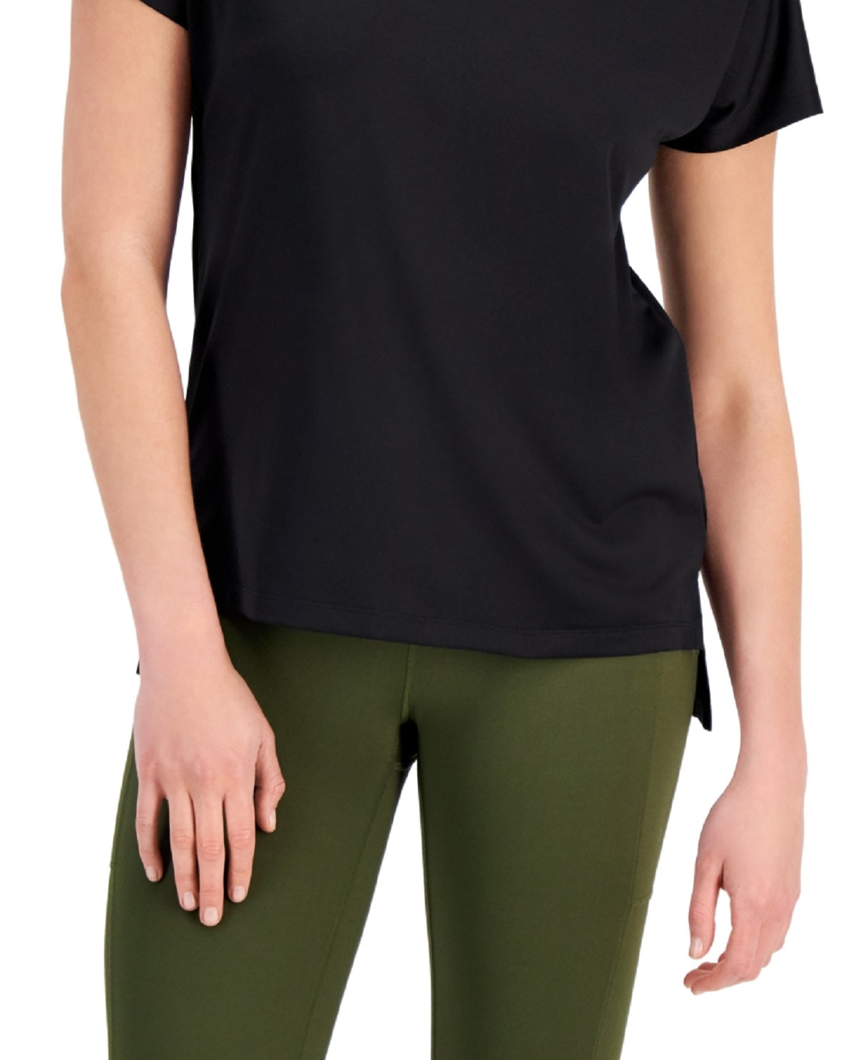 Camiseta leve e tecnológica feminina ID Ideology, preta, tamanho X-G