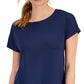 Camiseta leve e tecnológica feminina ID Ideology, azul, tamanho médio
