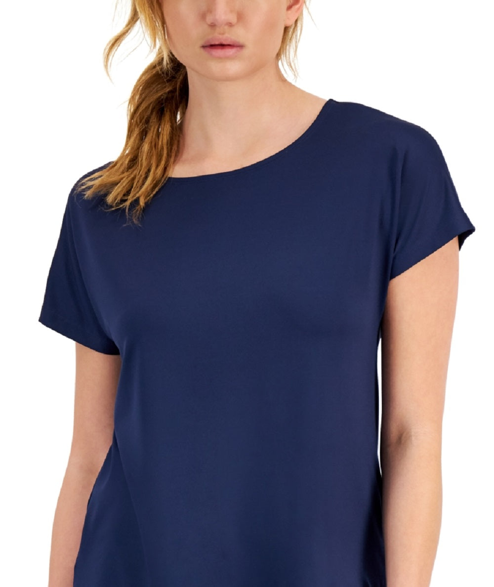 Camiseta leve e tecnológica feminina ID Ideology, azul, tamanho médio