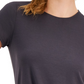 Camiseta feminina ID Ideology com nó frontal, cinza, tamanho extragrande