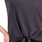 Camiseta feminina ID Ideology com nó frontal, cinza, tamanho extragrande