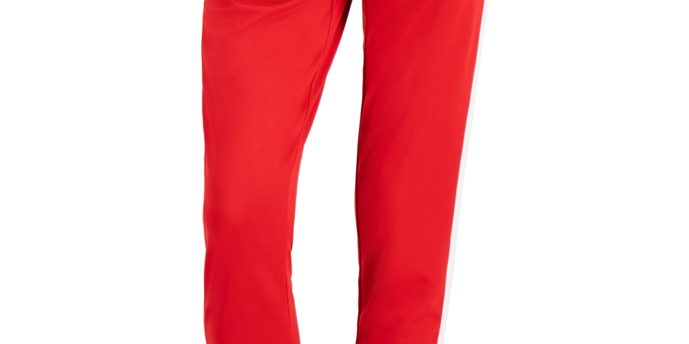 Calça de moletom feminina ID Ideology com blocos de cores, vermelha, tamanho X-S