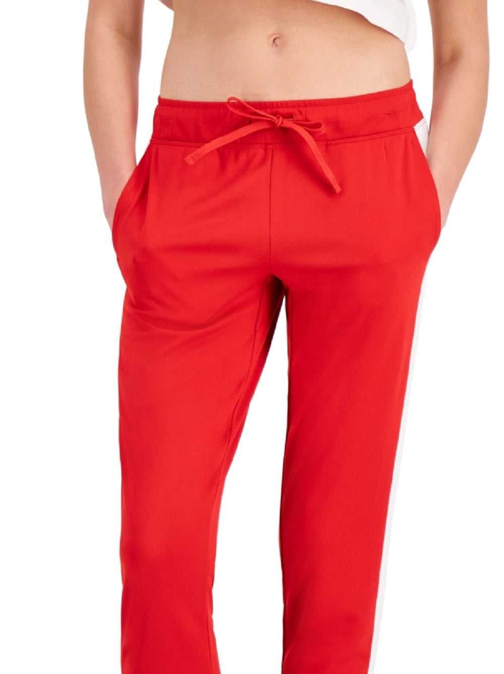 Calça de moletom feminina ID Ideology com blocos de cores, vermelha, tamanho grande