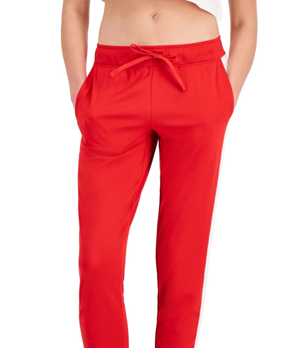 Calça de moletom feminina ID Ideology com blocos de cores, vermelha, tamanho X-G