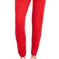 Calça de moletom feminina ID Ideology com blocos de cores, vermelha, tamanho X-G