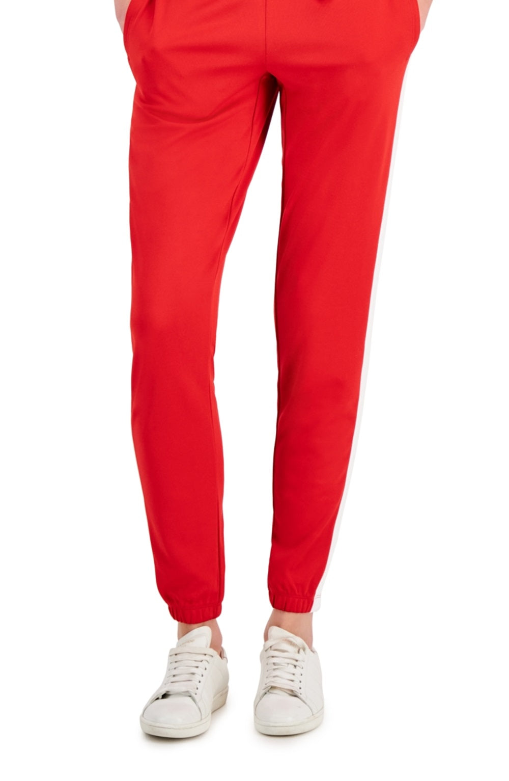 Calça de moletom feminina ID Ideology com blocos de cores, vermelha, tamanho X-G
