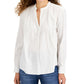 Blusa feminina estilo &amp; co com decote aberto e mangas curtas, branca, tamanho extragrande
