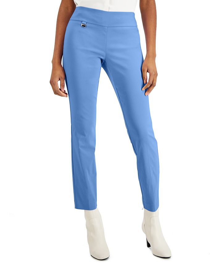 Calça skinny Alfani feminina com controle de barriga, tamanho 2, azul, pequena