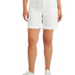 Bermuda feminina estilo &amp; co com punho enrolado, branca, tamanho 8