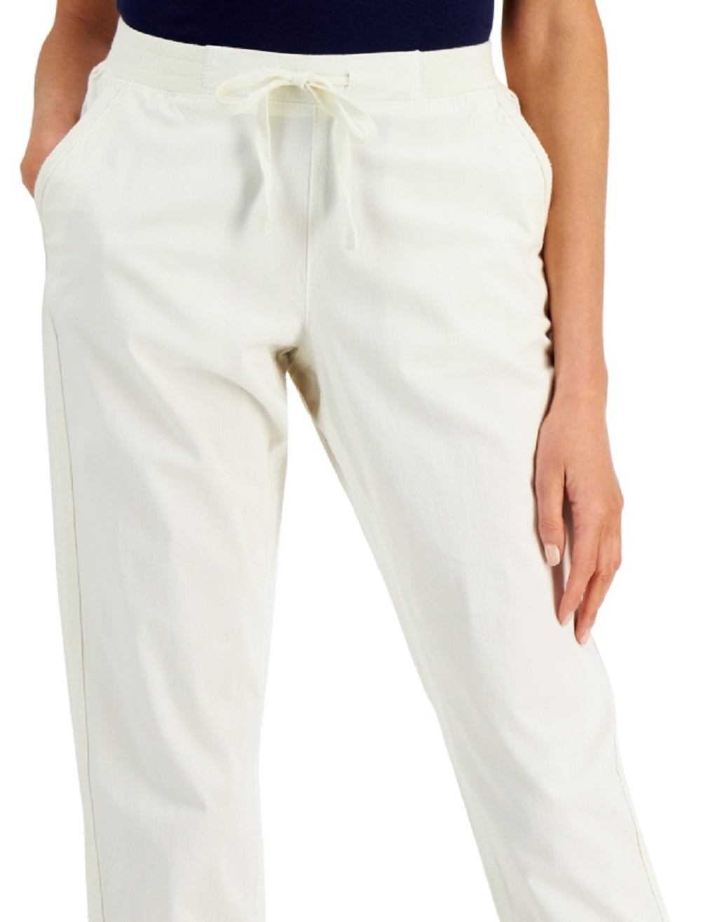 Calça feminina estilo &amp; co com punho, bege, tamanho grande