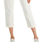 Calça feminina estilo &amp; co com punho, bege, tamanho grande