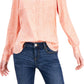 Camisa feminina com bolso de remendo INC International Concepts, laranja, tamanho XX-G
