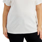 Karen Scott Blusa feminina de algodão com decote dividido, branca, tamanho 1X