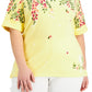 Karen Scott Blusa feminina com decote canoa, amarela, tamanho 1X