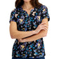 Karen Scott Top Henley Feminino Hatched Meadow Preto Tamanho X-G