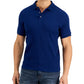 Camisa polo masculina Alfani com listras texturizadas elásticas e jacquard, azul, tamanho extragrande