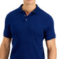 Camisa polo masculina Alfani com listras texturizadas elásticas e jacquard, azul, tamanho extragrande