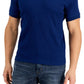 Camisa polo masculina Alfani com listras texturizadas elásticas e jacquard, azul, tamanho extragrande